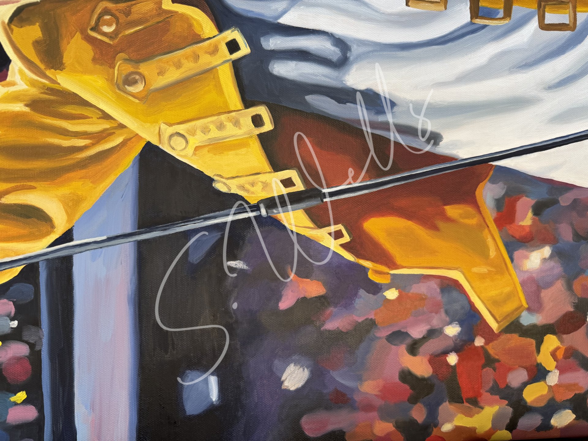 Live Stage Freddie Mercury Oil Painting